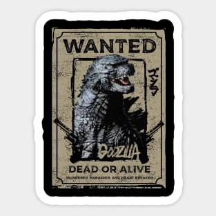 WANTED! GODZILLA Sticker